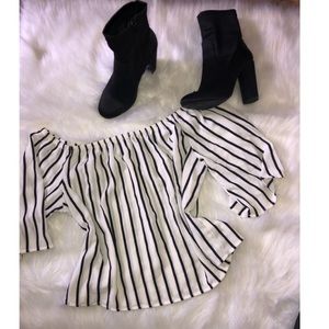 White and black blouse